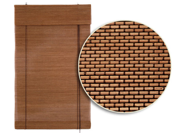 Brown threaded bamboo blinds