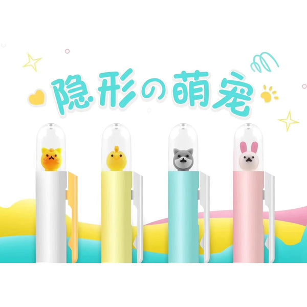 Peekaboo Retractable Animal Gel Pen - cat, chick, dog, and rabbit