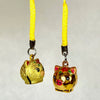 Golden Pig Bell Charm in textured gold and shiny gold