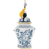 Crane chinoiserie ginger jar ornament front view.