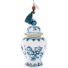 Floral chinoiserie ginger jar ornament front view with stones attached.
