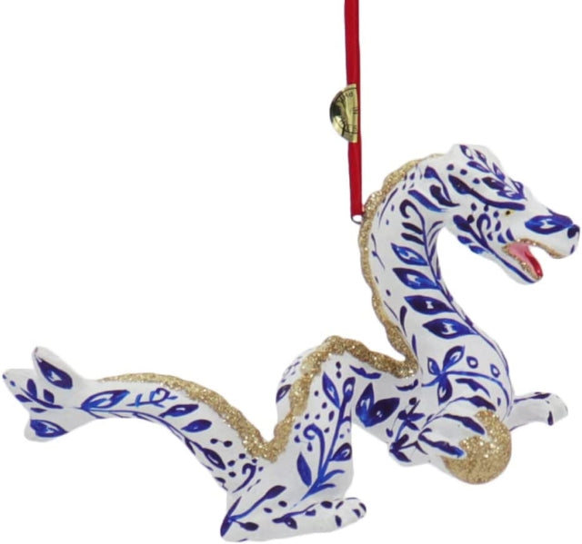 Chinoiserie Dragon Paper Mache Ornament