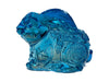 Blue Glass Good Fortune Rabbit Paperweight