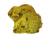 Yellow Glass Good Fortune Rabbit Paperweight