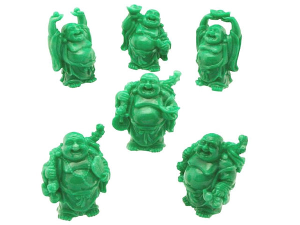 Jade Green Color Laughing Buddha (3.5"-4.25"H)