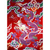 Multi Color Giant Dragon Cloud Brocade Fabric - Red