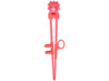 Plastic Practice Chopstick length:7 in. Overall length: 9.5 in. with the silicone lion and adjustable finger straps, which can be removed and attached to other chopsticks.