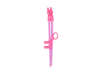 Pink chopstick helper with silicon rabbit and adjustable finger straps attached