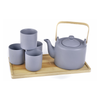 Grey Modern Tea Set With Tray