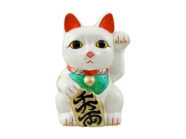 Premium White Lucky Cat (Maneki-Neko Welcoming Cat) – Pearl River Mart