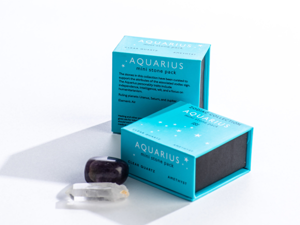 Aquarius: Amethyst + Clear Quartz