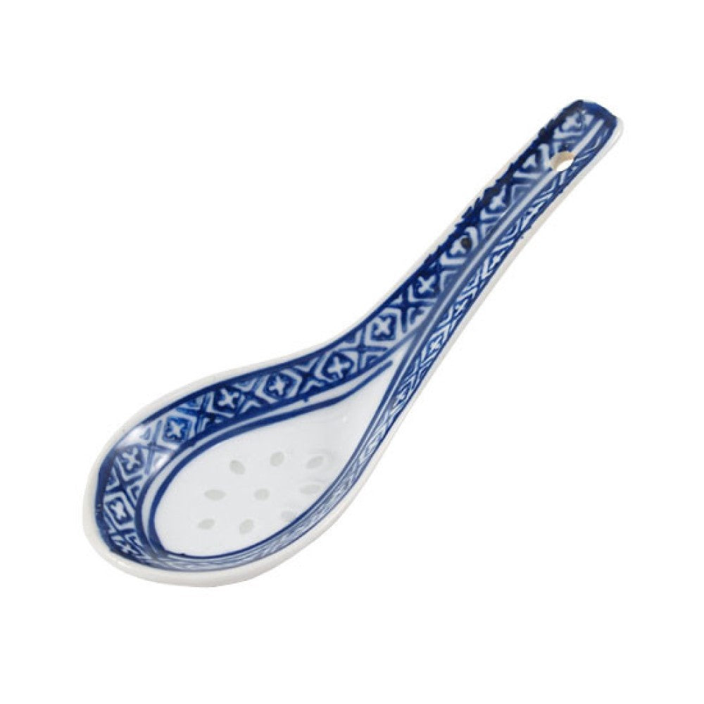 Classic Blue Rice Pattern Ling Long Porcelain - Soup Spoon