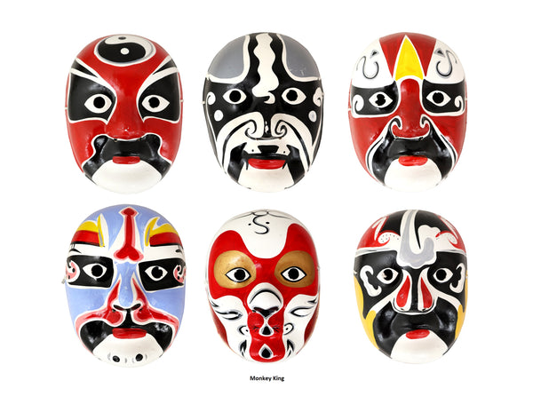 6 papier-mache peking opera mask