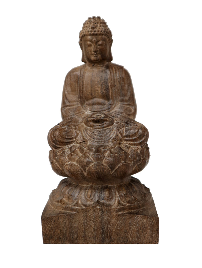 Buddha Sitting on Lotus - Agarwood