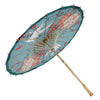 Crane & Cherry Blossom Printed Nylon Parasol side view with handle