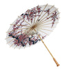 Cherry Blossom Birds Printed Nylon Parasol side view with handle