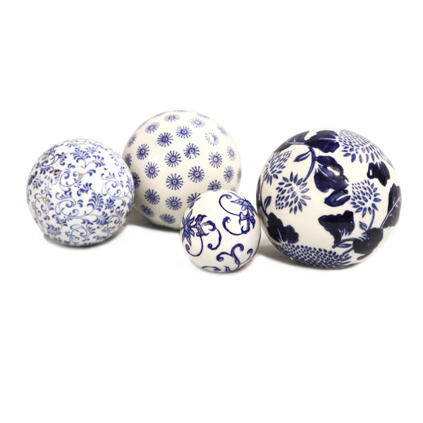 Decorative Blue on White Ceramic Balls