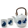 Midnight Blue Cat Tea Set includes one 18 oz. pot and two 4 oz. cups
