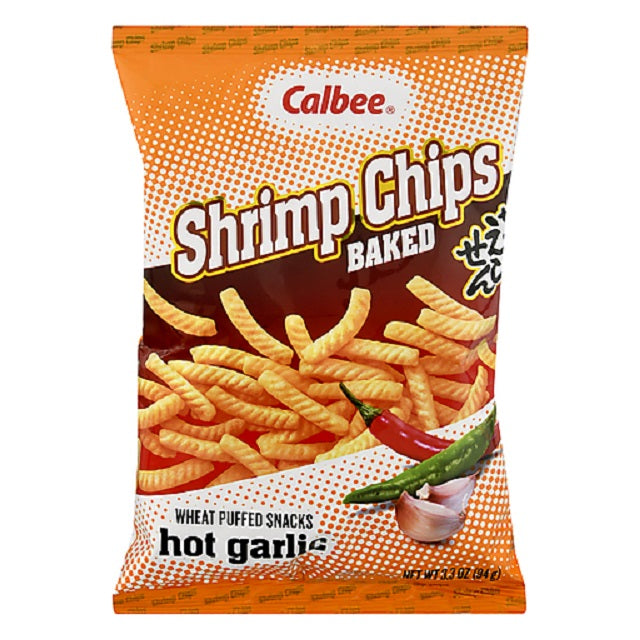 Calbee Baked Shrimp Chips Hot Garlic