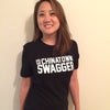 Lady wearing the Chinatown Swagger T-shirt