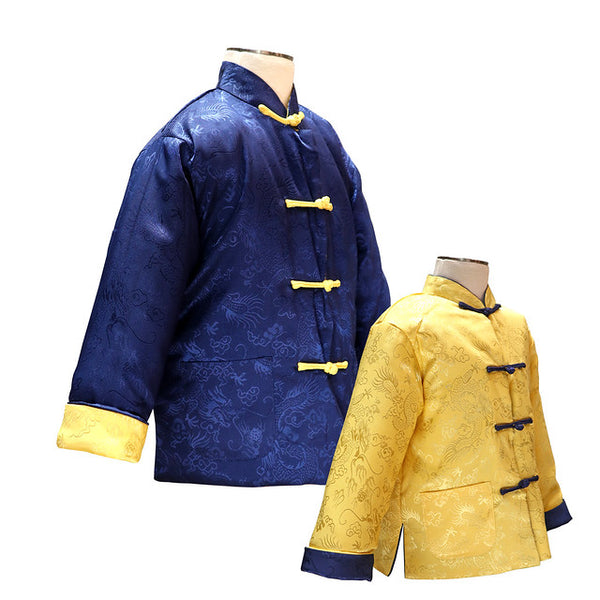 Kids Reversible Tang Jacket - Blue and Gold