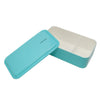 Takenaka Bento Snack Box (Compact) - Blue Ice. Lid is taken off to show inside dual compartments