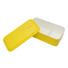 Takenaka Bento Snack Box (Compact) - Lemon Zest. Lid is taken off to show inside dual compartment.