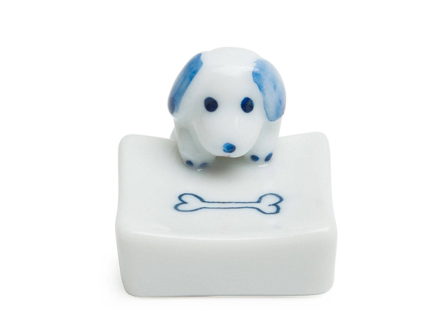 Blue on White Ceramic Chopstick Rest