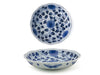 Elegant blue white shallow bowls with vintage quality and vines designs