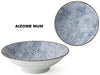 blue and white serving bowl with a flower-like pattern for design