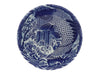One Cobalt blue koi fish designed bowl in an overview shot