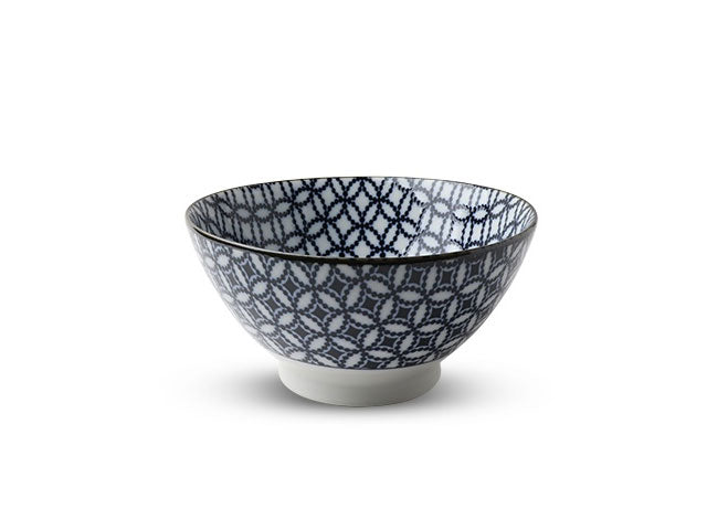 Blue on White Classic Pattern Noodle Bowl - 7 in.