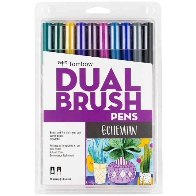 Tombow Dual Brush Pen Art Markers - Bohemian Pack of 10