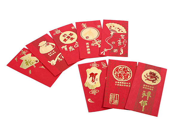 Red Envelope w. Gold Print (3.5in. x 6.5in.)Pack of 6