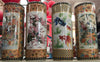Four 18in colorful designed cylinder vase/umbrella holder
