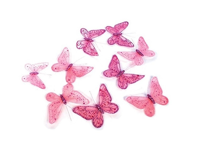 Pink Mesh Butterfly Garland