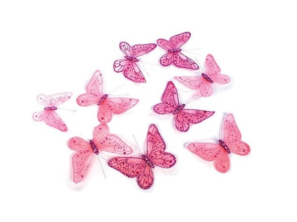Pink Mesh Butterfly Garland