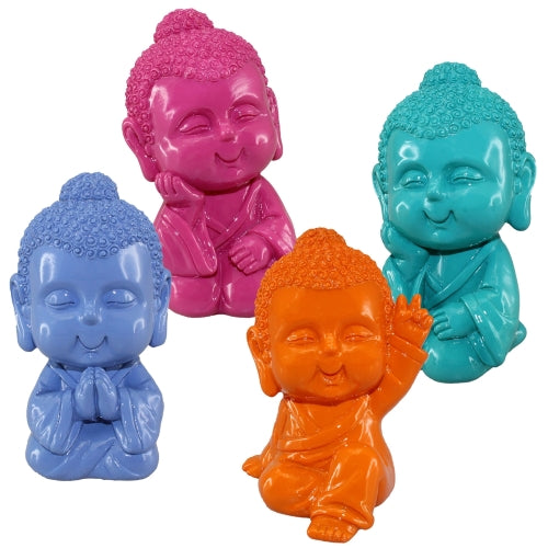 Baby Buddha Figurine in 4 assorted colors and poses