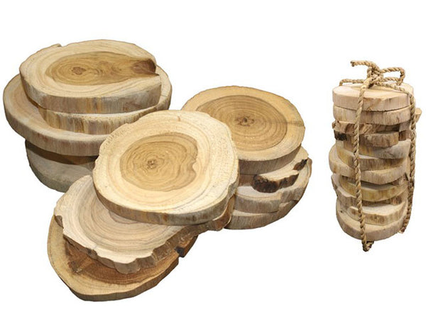 Natural Teak Coaster 20 pack