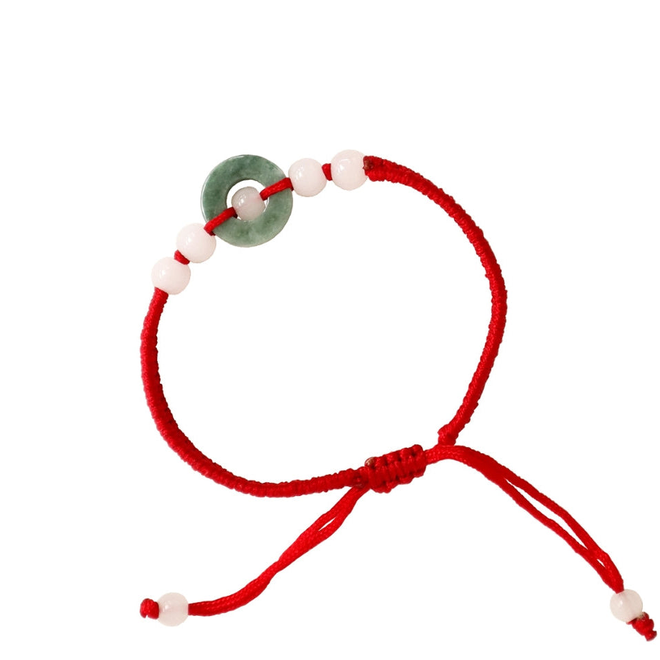 Jade Bracelet with Red Knot