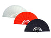 Solid Color Nylon Fabric Fan in White, Red and Black