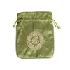 Embroidered Drawstring Pouch - Olive Green