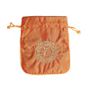 Embroidered Drawstring Pouch - Orange