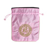 Embroidered Drawstring Pouch - Pink