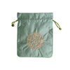 Embroidered Drawstring Pouch - Sage Green