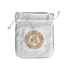 Embroidered Drawstring Pouch - white