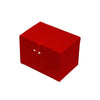 Rectangular red box, lid closed