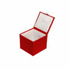 Square red box, lid open