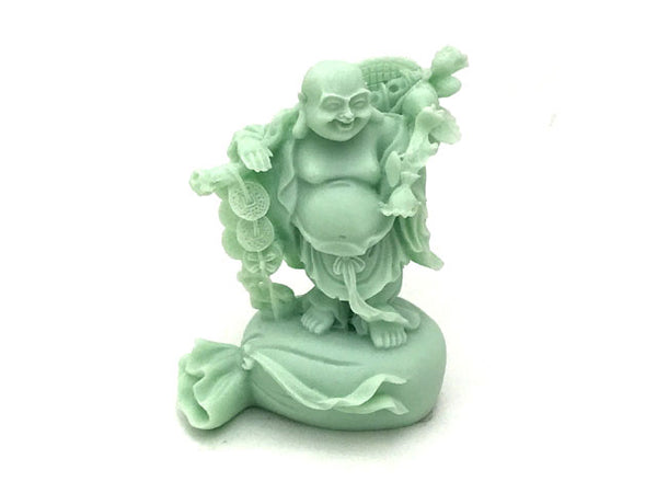 Standing laughing buddha- light green (3.5"H)