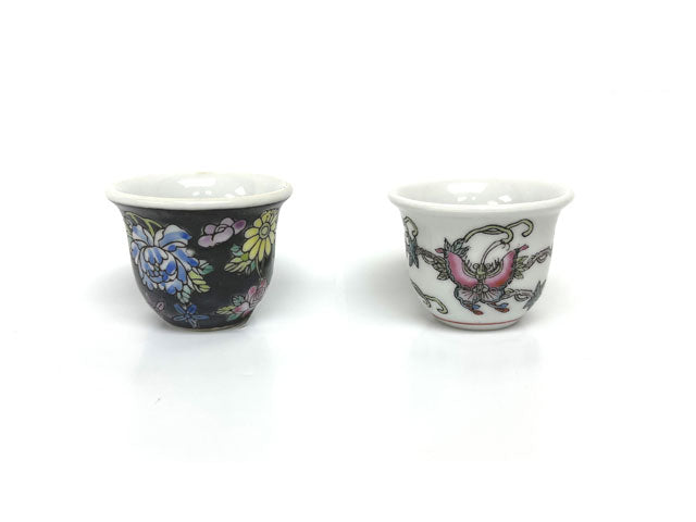 Mini Teacups with Handpainted Classic Designs